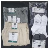 Men's size 3XL shorts and socks. New w/ tags