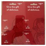 4 - $15 ($60 TOTAL) WENDYï¿½S GIFT CARDS