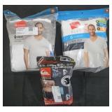 Men's size Medium Hanes V-Neck shirts and boxer