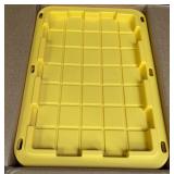 4pk. 27Gal. Yellow/Black Plastic Storage Totes