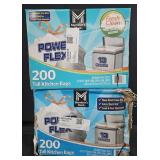 2- Power Flex 13 gallon trash bags 200 count each