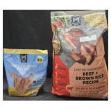 Beef and Brown rice dog food 30lb. Chicken jerky