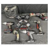 Group of Craftsman cordless tools and maintenance