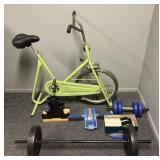 Stationary bike, free weights, ABslide and more