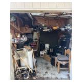 Contents of shed #1, yard tools, submersible
