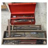 Tool boxes and tools, bolt cutter, files and more