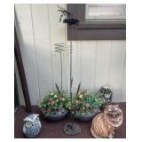 Group of outdoor decorations, figures, faux