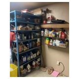Contents of shelves , yard chemicals, painting