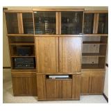 3-piece Golden oak entertainment center with