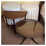 Demilune, tray top and 2 side tables, 19ï¿½-25ï¿½