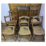 6 wooden chairs, 5 need repairs