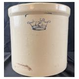 Vintage 2-gallon stoneware crock made by the