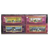3 MTH tank cars & refrigerator car in original