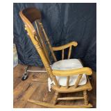 Wooden rocking chair, 24ï¿½ x 26ï¿½ x 44ï¿½ high
