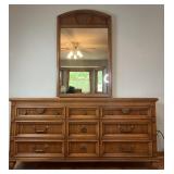 United 9-drawer dresser with mirror, 66ï¿½ x 19ï¿½ x