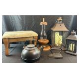Group of decorative accessories, faux candles,