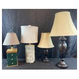 4 table lamps, 17ï¿½-26ï¿½ high