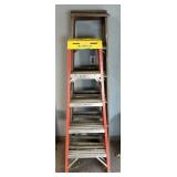 3 ladders, 5 ft Warner fiberglass and 2 wooden