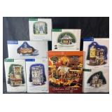 8 Department 56 village buildings & gazebo in