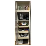 Contents of vertical kitchen cabinets, coffee