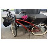 La Jolla Street Cruiser bicycle and 3 helmets