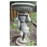Figural concrete bird bath, 21ï¿½ x 39ï¿½ high