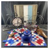 Group of decorative accessories, bicycle