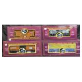 4 MTH train cars in original boxes