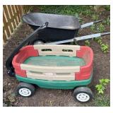 Wheel barrow and Little Tikes wagon
