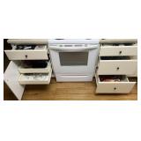 Contents of 4 kitchen drawers and lower cabinet,