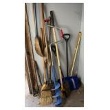Group of yard tools and ice auger