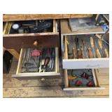 Contents of 2 tool storage cabinets,