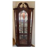 Pulaski lighted corner cabinet with 4 glass