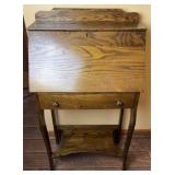 Antique oak secretary with fitted interior, 24ï¿½ x