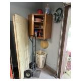 6ï¿½ folding table, hand truck, contents of cabinet