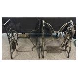 2 cast iron sewing treadle bases