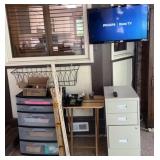 32ï¿½ Phillips TV with remote, 2 drawer file
