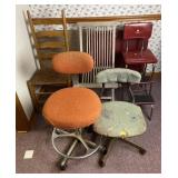 2 vintage card tables and 5 chairs