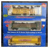 3 Atlas train cars in original boxes