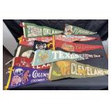 Group of vintage pennants, US States, London,
