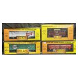 4 Rail King train cars in original boxes