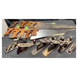 Group of saws and planes