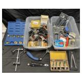 Group of tools, bits, staplers, clamps and more