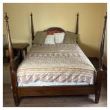 Queen 4 post bed with headboard, footboard