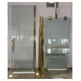 3 piece glass and brass shower doors, 26' x 80' &