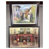 2 decorator wall art, depicting French storefront
