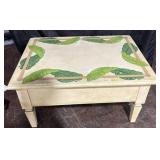 Coffee table with handcrafted art