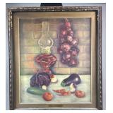 Irene Miller 'Red Lamp' 22' x 26' oil on canvas,