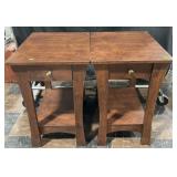 Pair of side tables with drawers, 16' x 19' x 24'