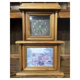 Vintage Coca-Cola clock with pine case, 19.5'
